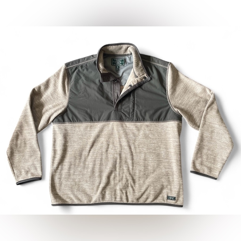 Men’s XXL Beige Heavy Warm Fleece Pullover Sweatshirt Cabincore Outdoor Gorpcore